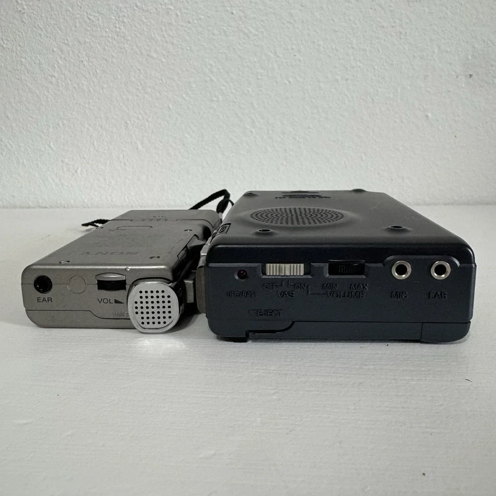 Sony and Sanyo Microcassette & Tape Recorder‎ Lot Of 2